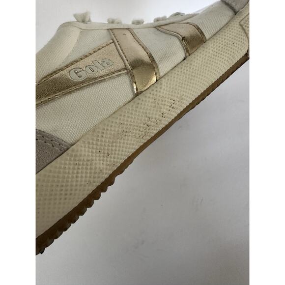 Gola Badminton Clas548 Casual Trainers Off White/Gold Size 8.5 - Picture 9 of 14